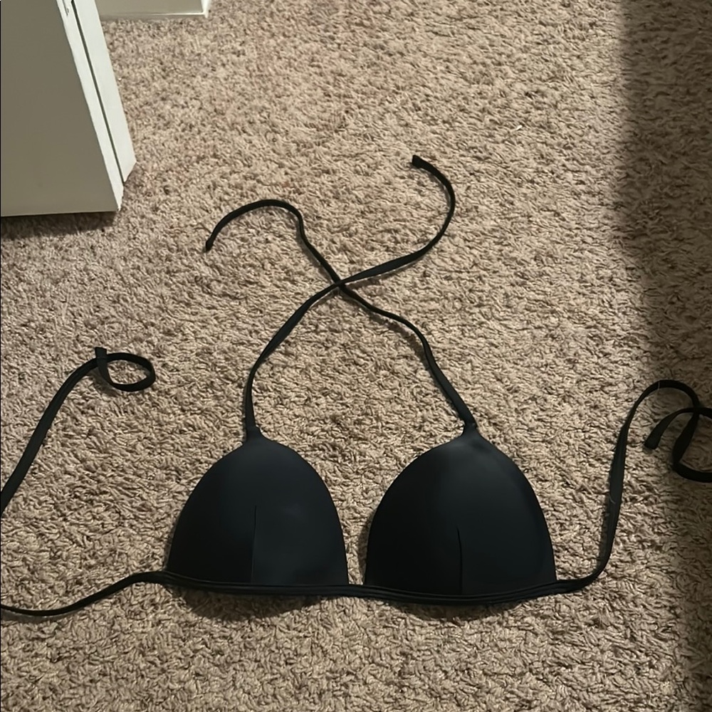 SHEIN Black Triangle Bikini Top Swimwear